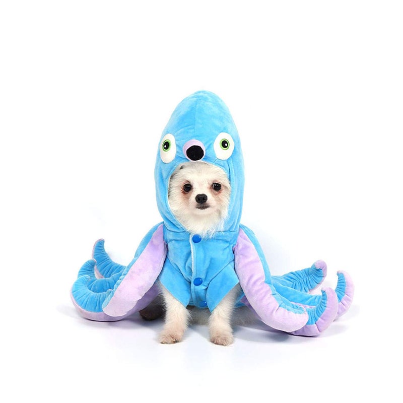 Mogoko Dog Cat Octopus Costumes, Pet Halloween Cosplay Dress, Funny Octopus Costume for Dogs 14.2" Neck Girth; 18.1" Chest (XL) - Image 1